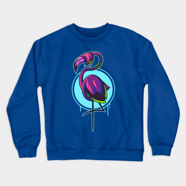 Emo Flamingo Crewneck Sweatshirt by ArtisticDyslexia